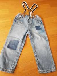 H&M dżinsy z szelkami r. 86 bdb dla chłopca