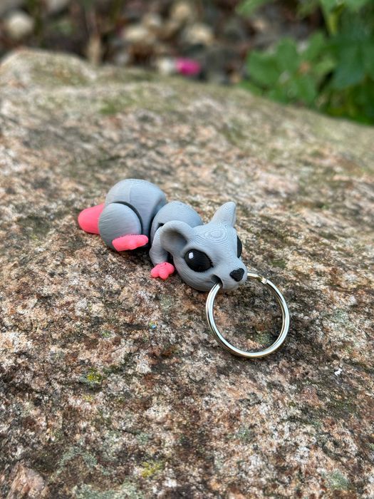 Myszka, mysz 3D przegubowa, brelok – mała kieszonkowa figurka, zabawka