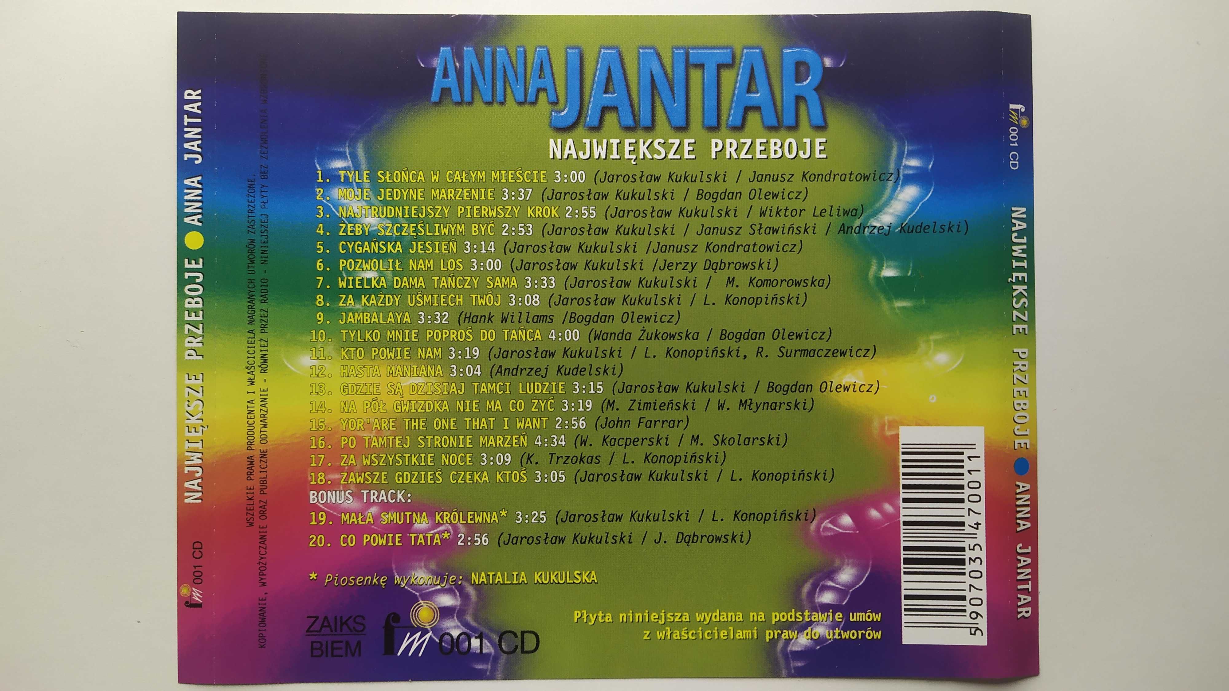 Anna Jantar Największe przeboje FM 001 Natalia Kukulska UNIKAT CD