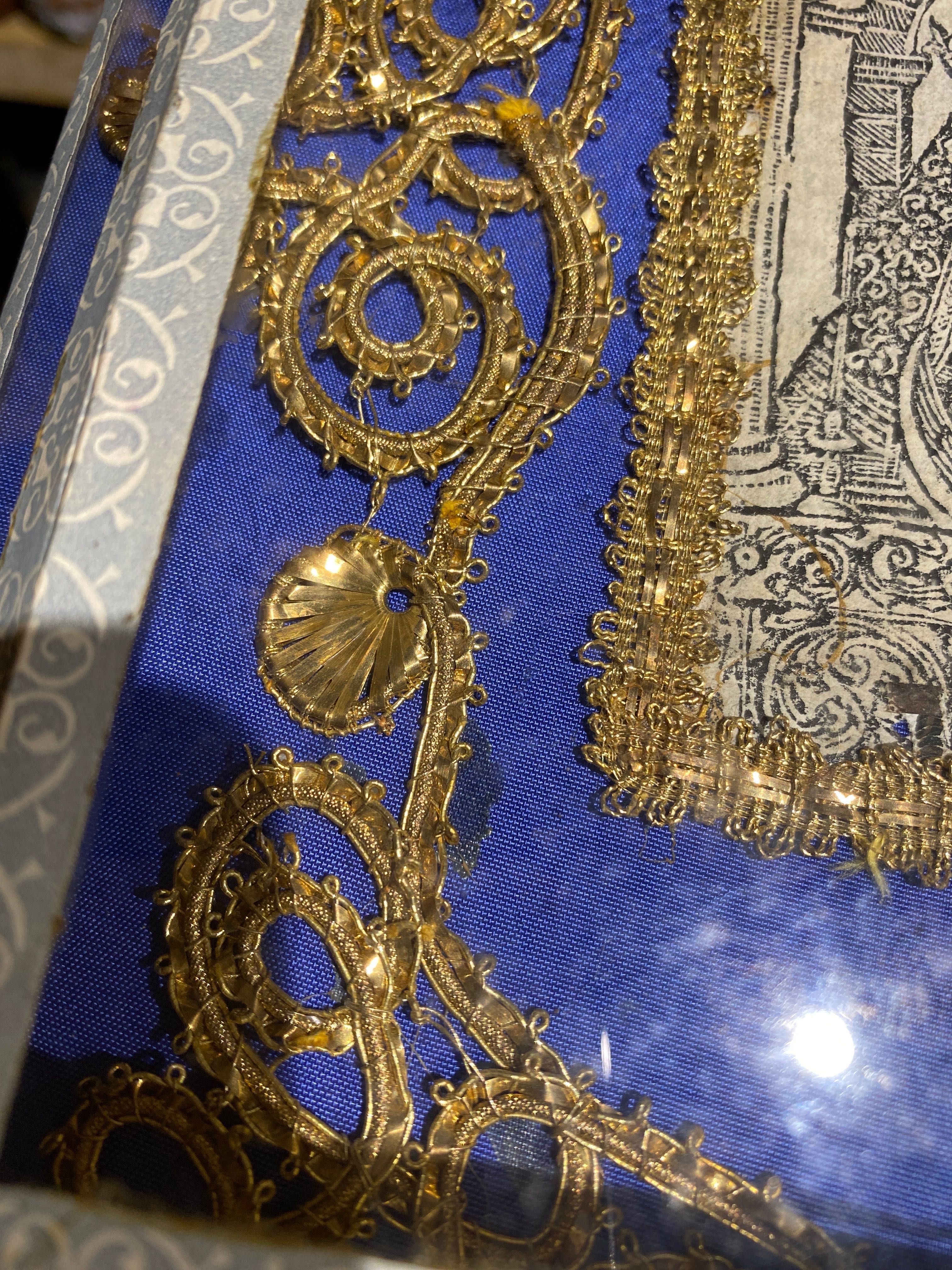 Registo Religioso Antigo Arte Sacra 24,5 cm Fio de ouro