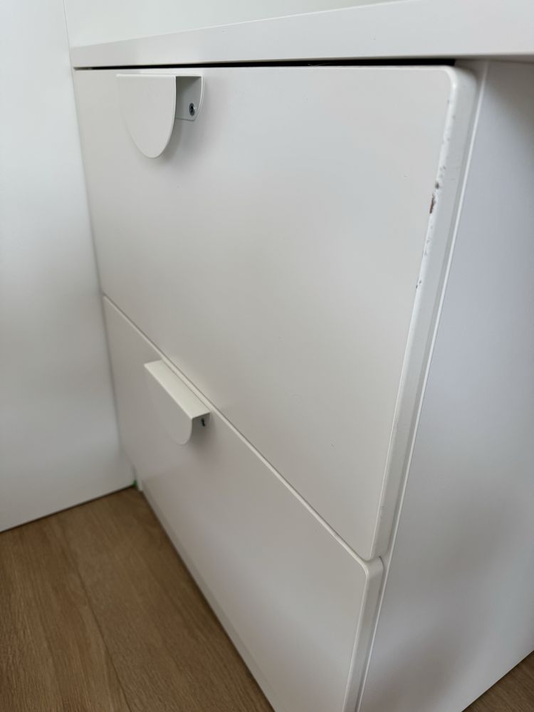 Łóżko na antresoli z biurkiem 4 szufladami - pietrowe IKEA