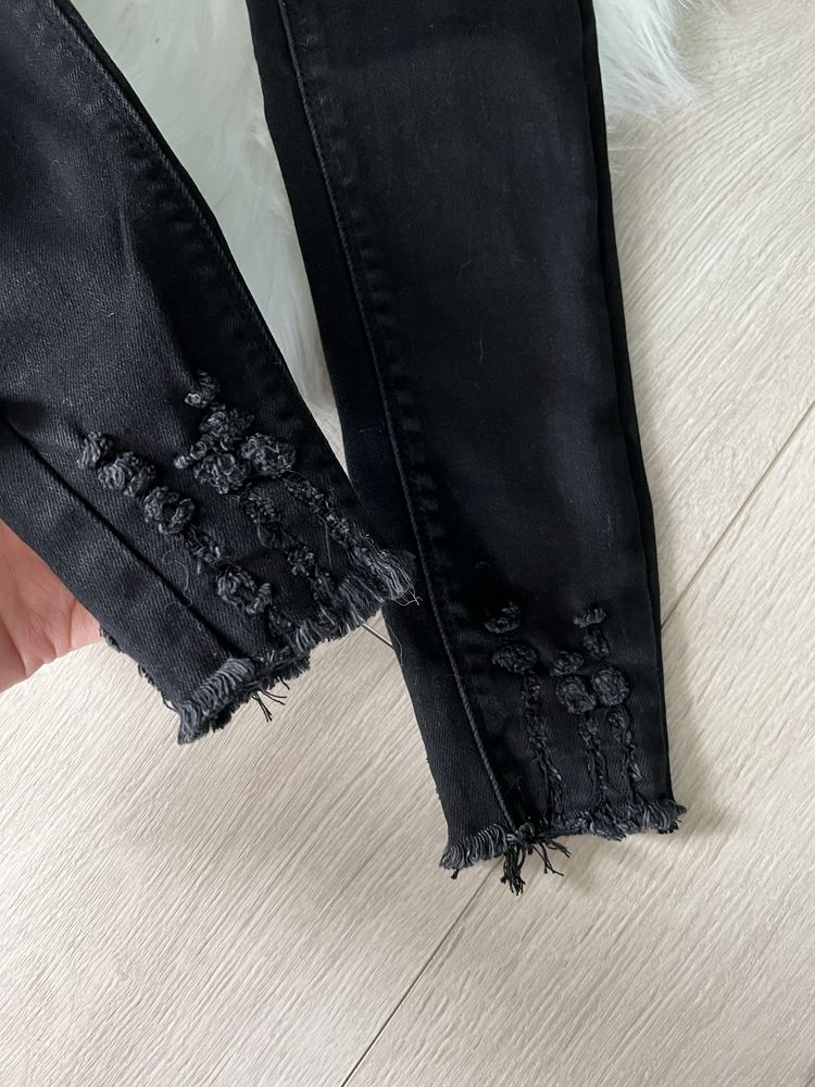 Spodnie rurki wysoki stan elastyczne skinny push up modelujace