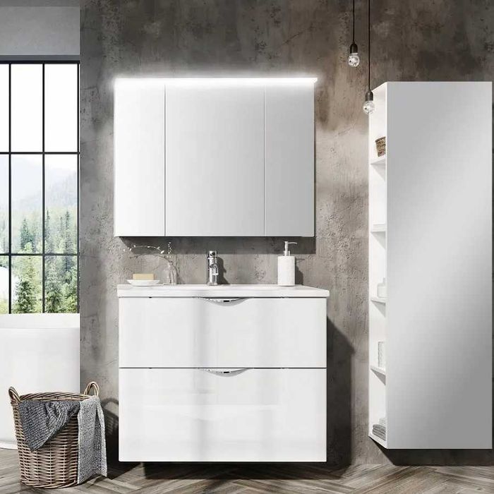 Elita Meble Szafka wisząca z lustrem 80 cm LED