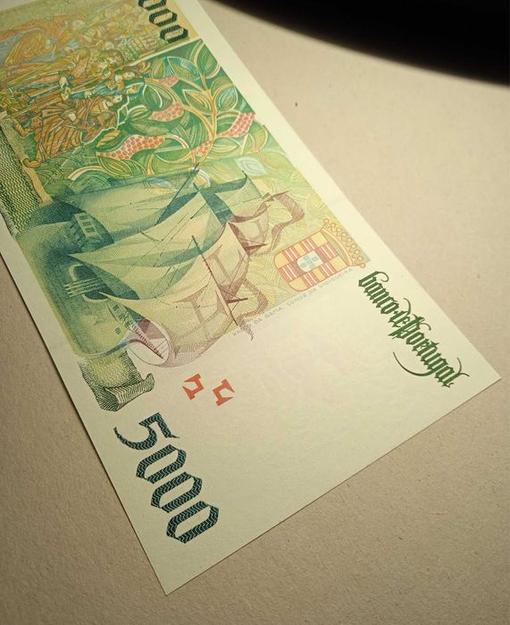 Nota 5 mil escudos 1995 Vasco da Gama NOVA - Envio Gratis