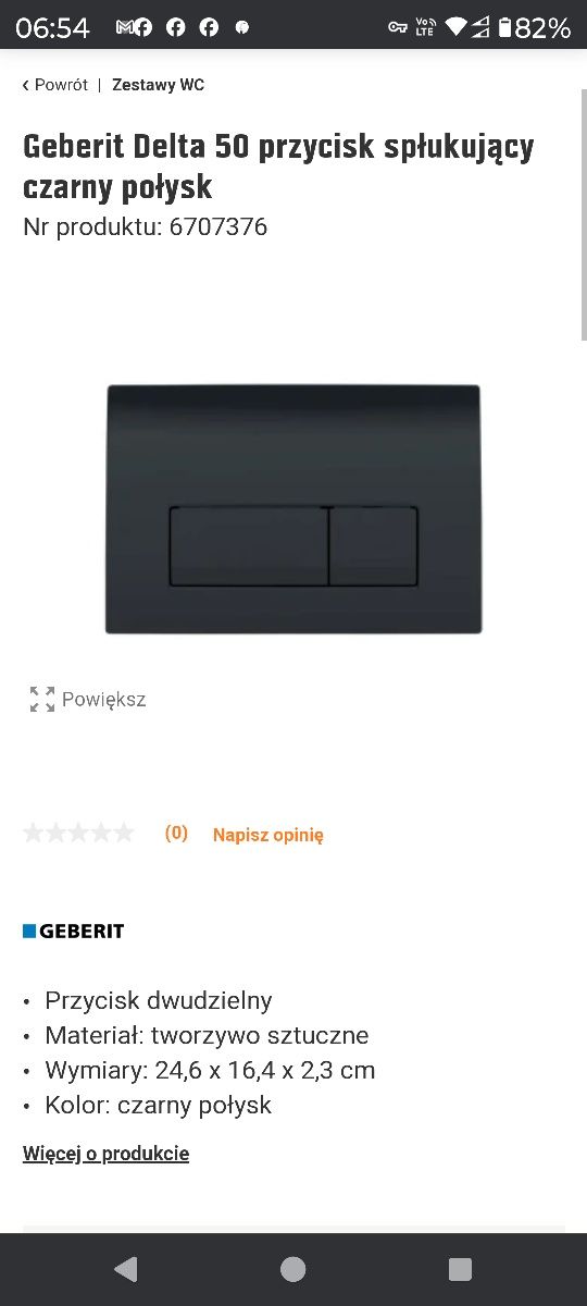 Przycisk uruchamiający WC Geberit Delta 50