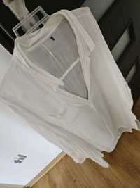 Białą długa bluzka koszulowa XL wiskoza