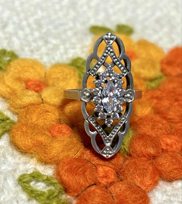 Stary Pierścionek srebrny Z prl stare Srebro vintage retro klasyka hit