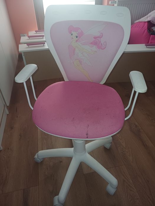 Krzesło do biurka dla dziewczynki z księżniczką regulowana wysokość