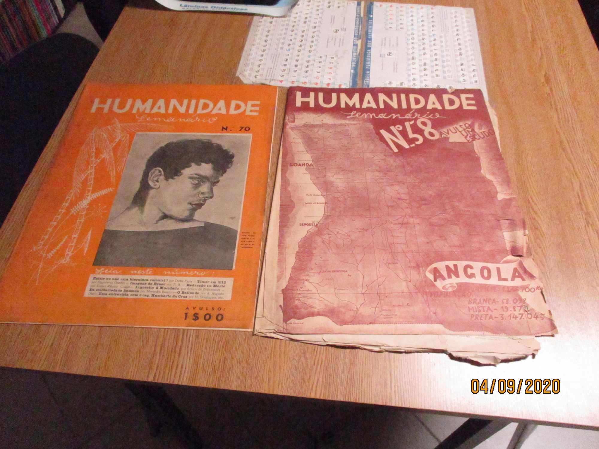 Revistas antigas Humanidade Oscar Carmona Estado Novo Ultramar Angola