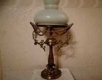 Дворцовая бронзовая настольная лампа Италия, старина светильник бронза