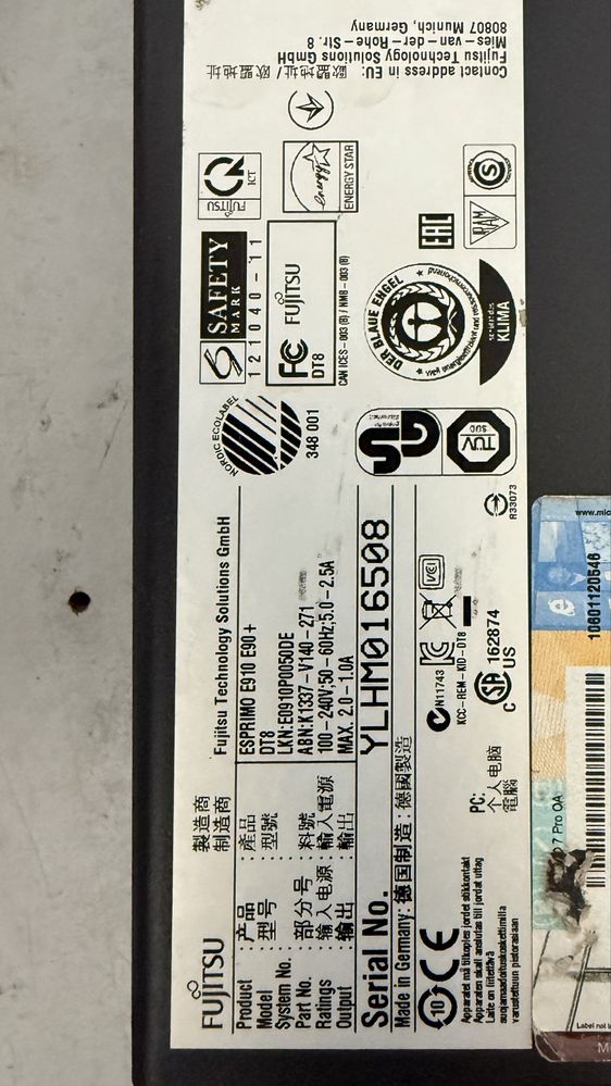 Комп’ютер FUJITSU Esprimo E910 Intel Core i5 8GB DDR3 250GB SSD