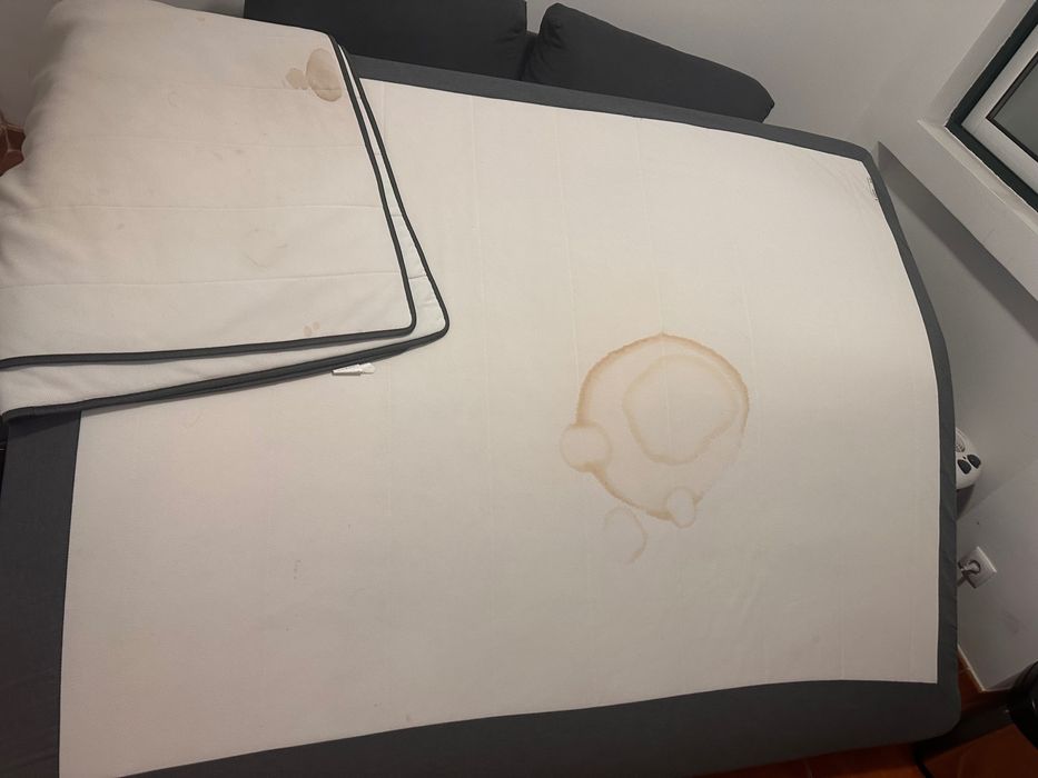 Colchão molas ensacadas, firme/azul claro, 160x200