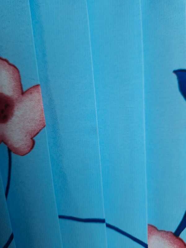 Niebieska letnia spódnica plisowana w kwiaty zwiewna na gumce 46 XXXL