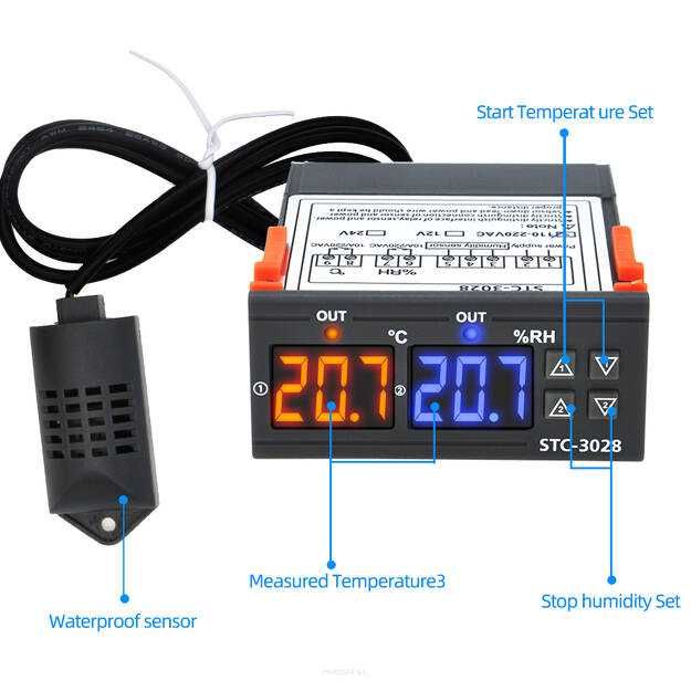 * Sterownik - Regulator  TEMP I WILGOTNOŚCI STC-3028 * INKUBATOR *