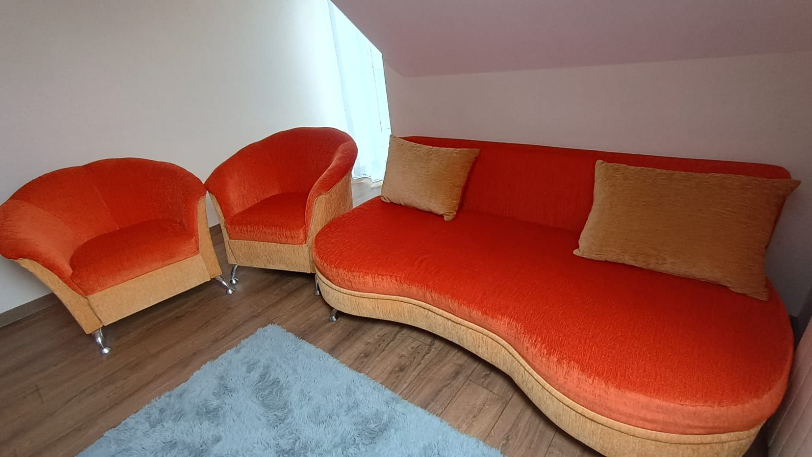 Komplet wypoczynkowy sofa łóżko kanapa i 2 fotele uzywany stan bardzo
