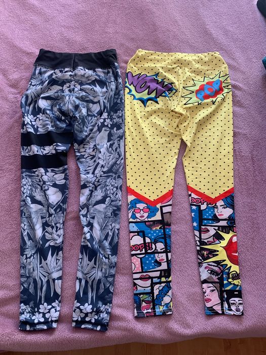 Лосини 3 шт + велосипедкі  яскраві S M за все 300 гр