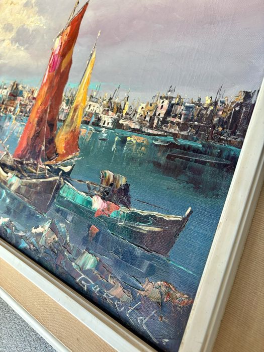 Niesamowity sygnowany Obraz olejny na płótnie Wenecja Gerold Eggert