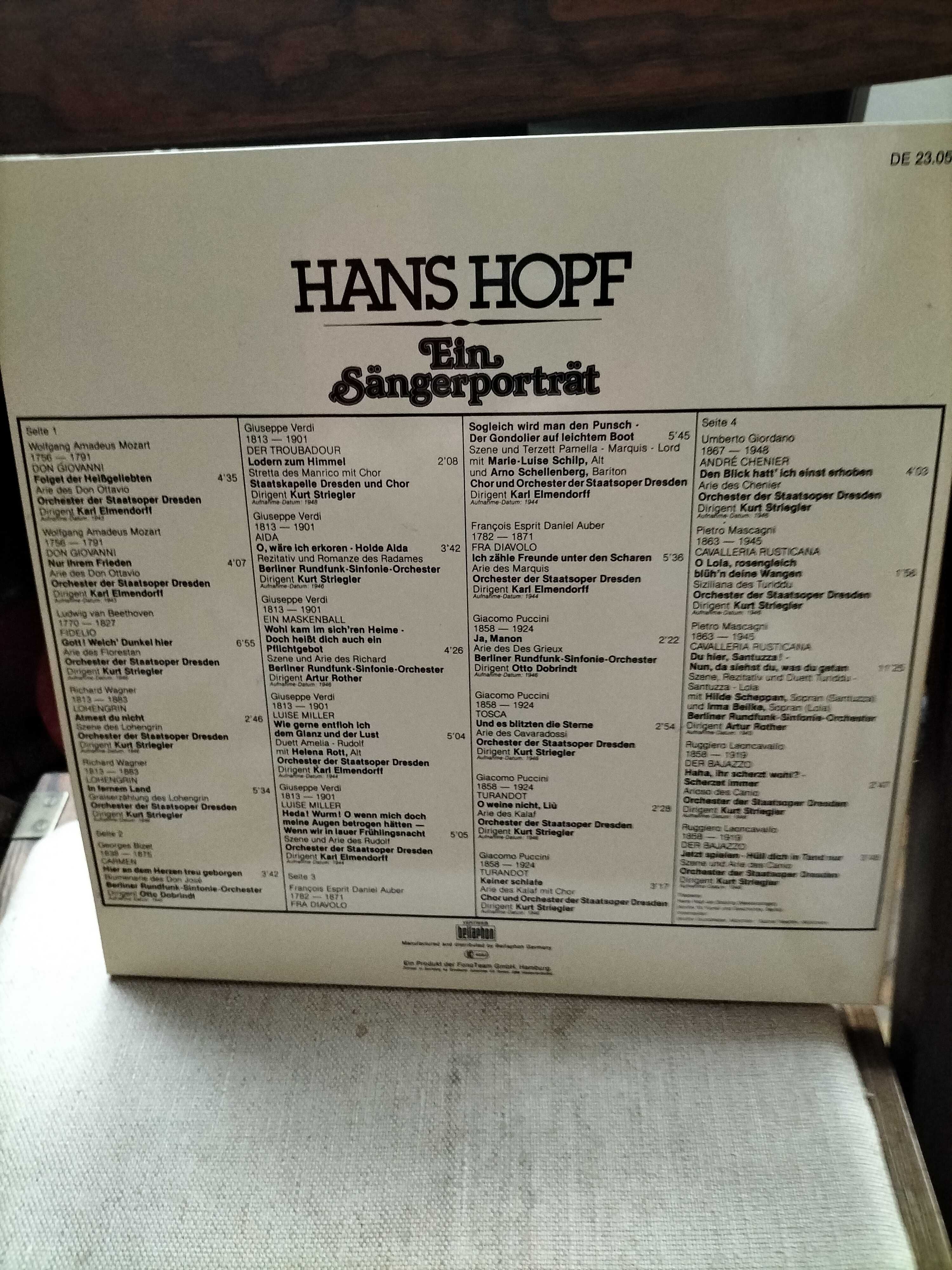 Winyl/album 2 lp  Hans Hopf" Ein Sangerportrat " mint