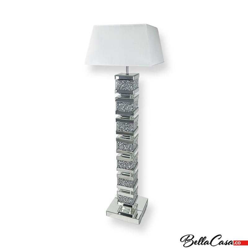 Lampa stojąca glamour dekorowana do salonu sypialni