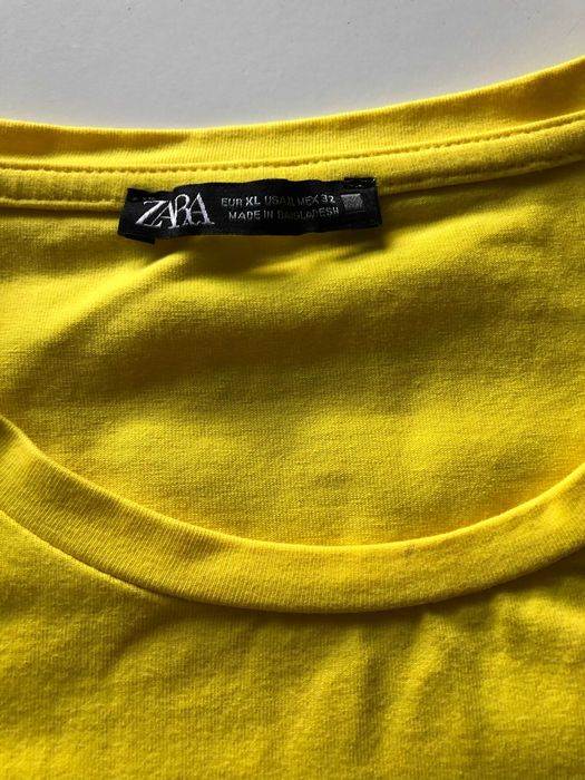 Zara r. XL żółta koszulka, TOP, T-shirt