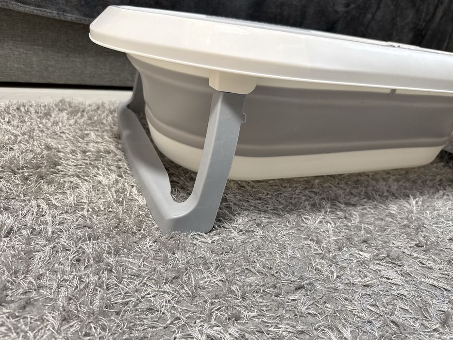 Дитяча складна  ванночка з термометром +лієчка +матрасик дитячий