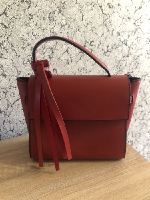 Сумка трапеція червона