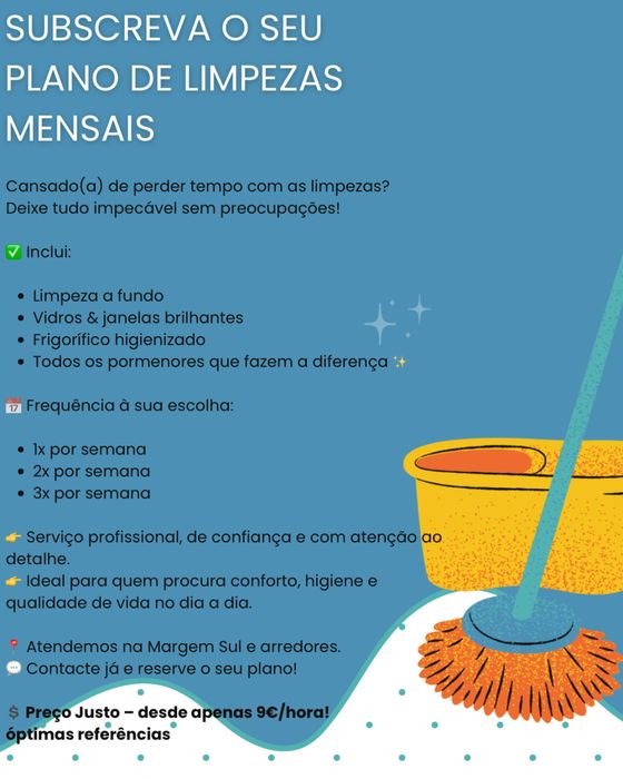 Plano de Limpezas- ótimas referências  preço fixo