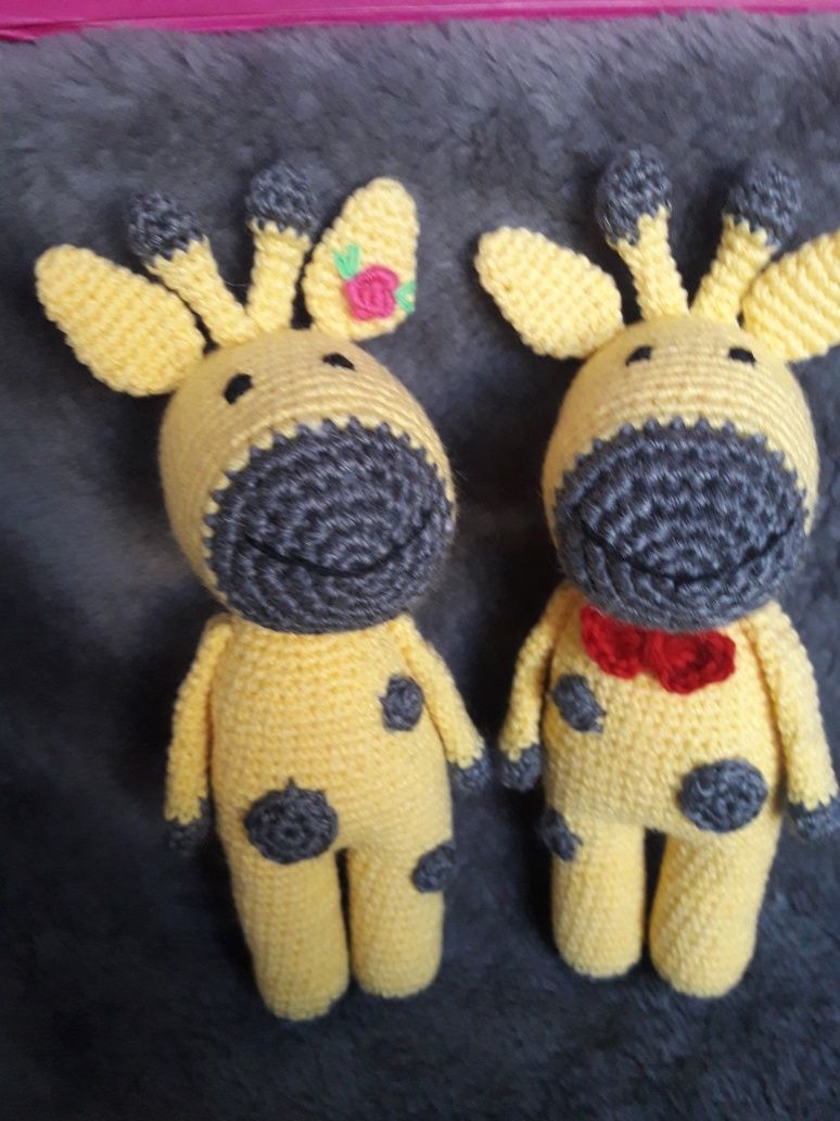 Żyrafa żyrafy na szydełku rękodzieło artystyczne zabawka Eko handmade
