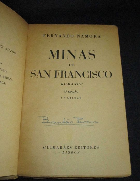 Livro Minas de San Francisco Fernando Namora 1981