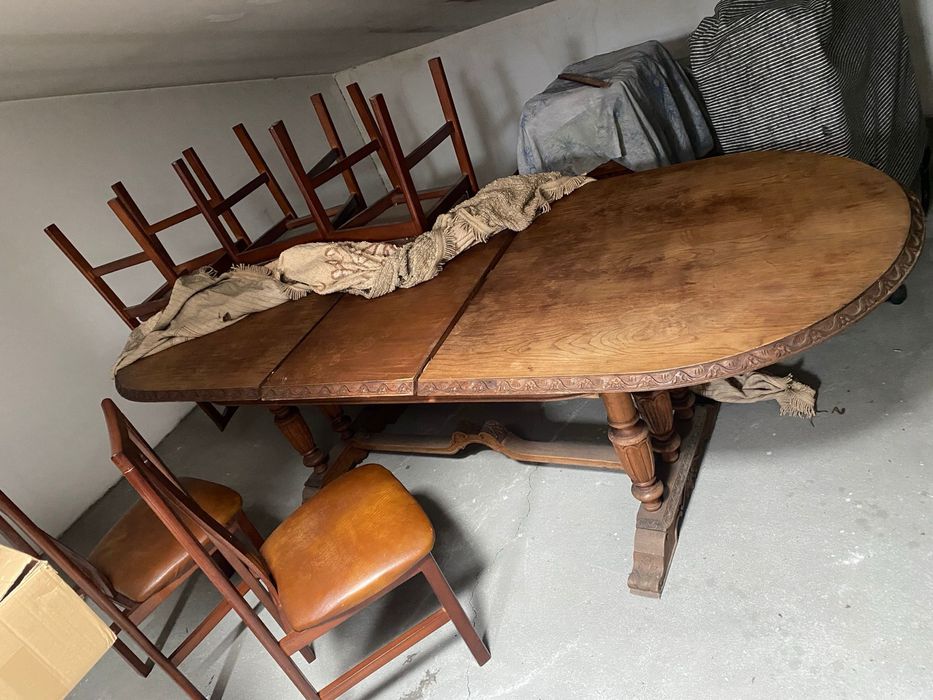 Conjunto mesa em carvalho