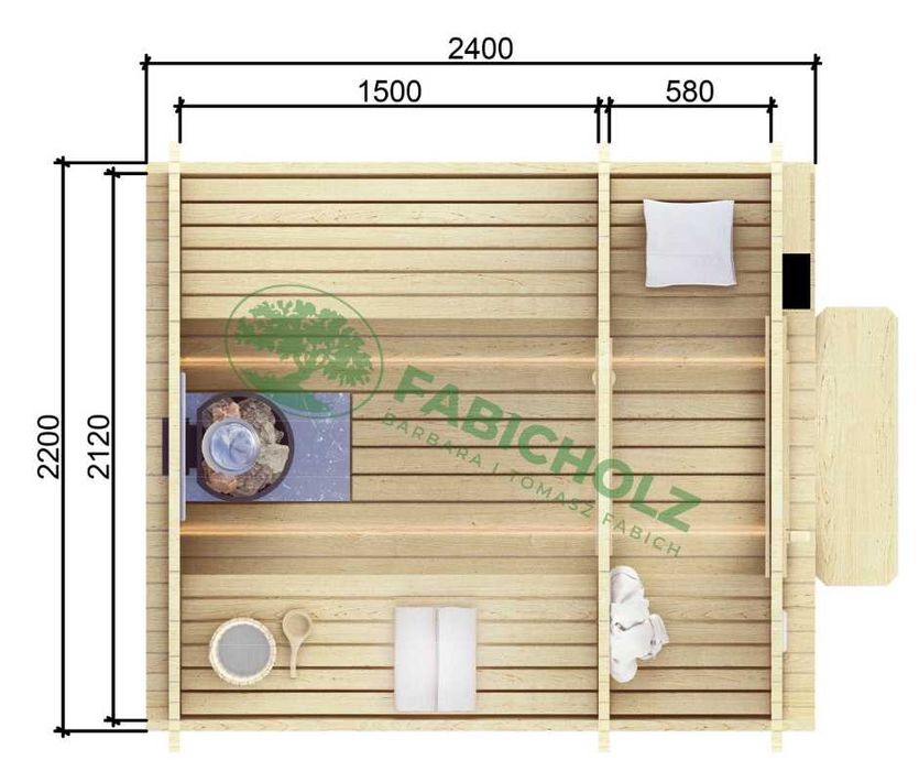 Cube Medium Close 2,4m sauna ogrodowa zewnętrzna