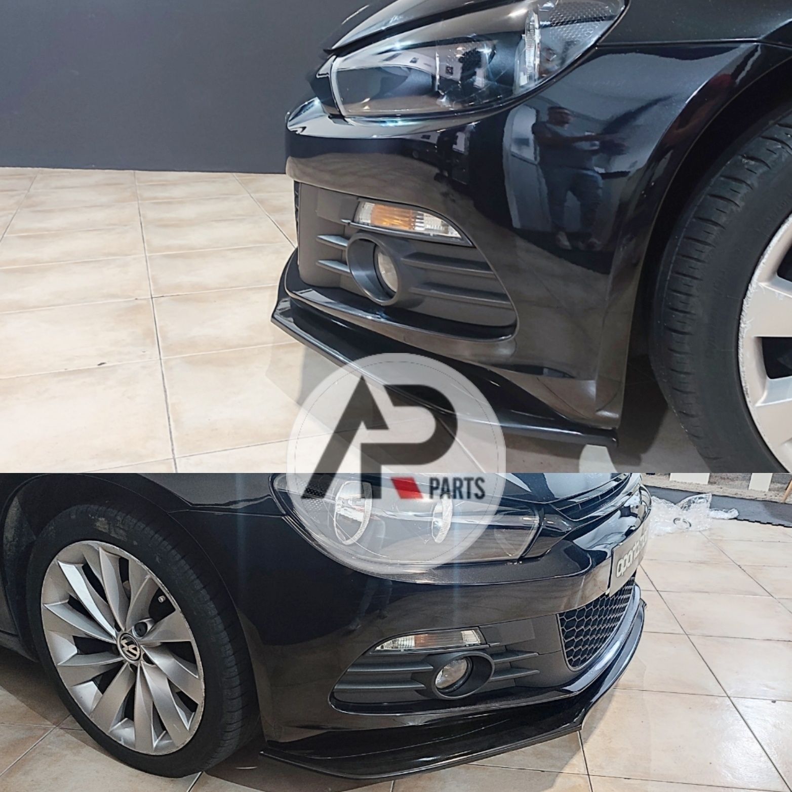 VW Scirocco Lip Lamina Frontal R Preto brilhante