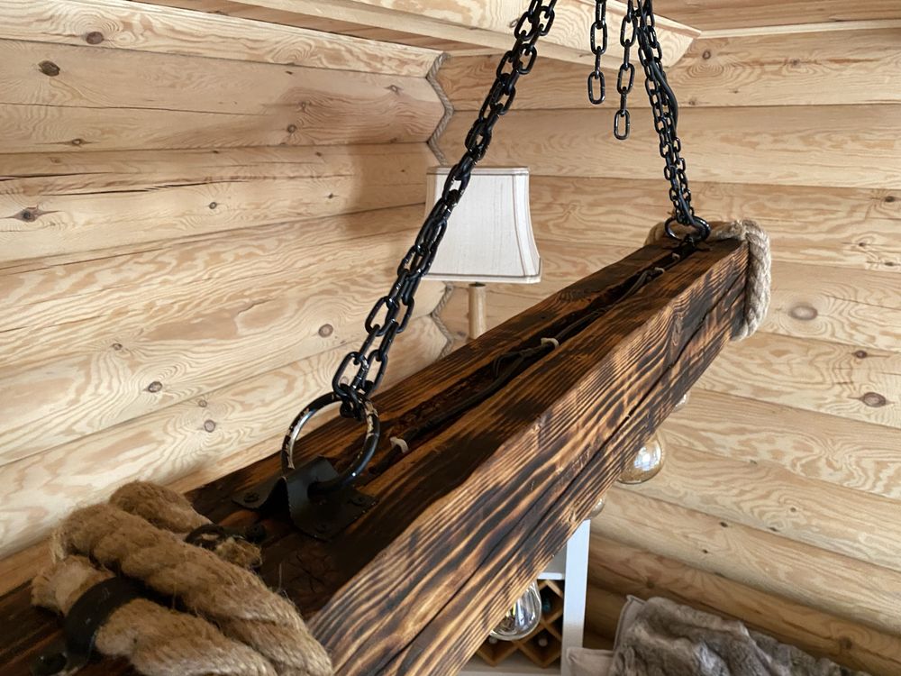 Lampa z belki loft rustykalna