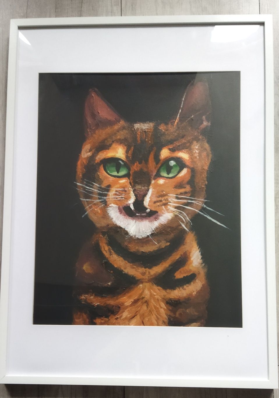 "Kot" obraz malowany na płótnie prze 12 latkę