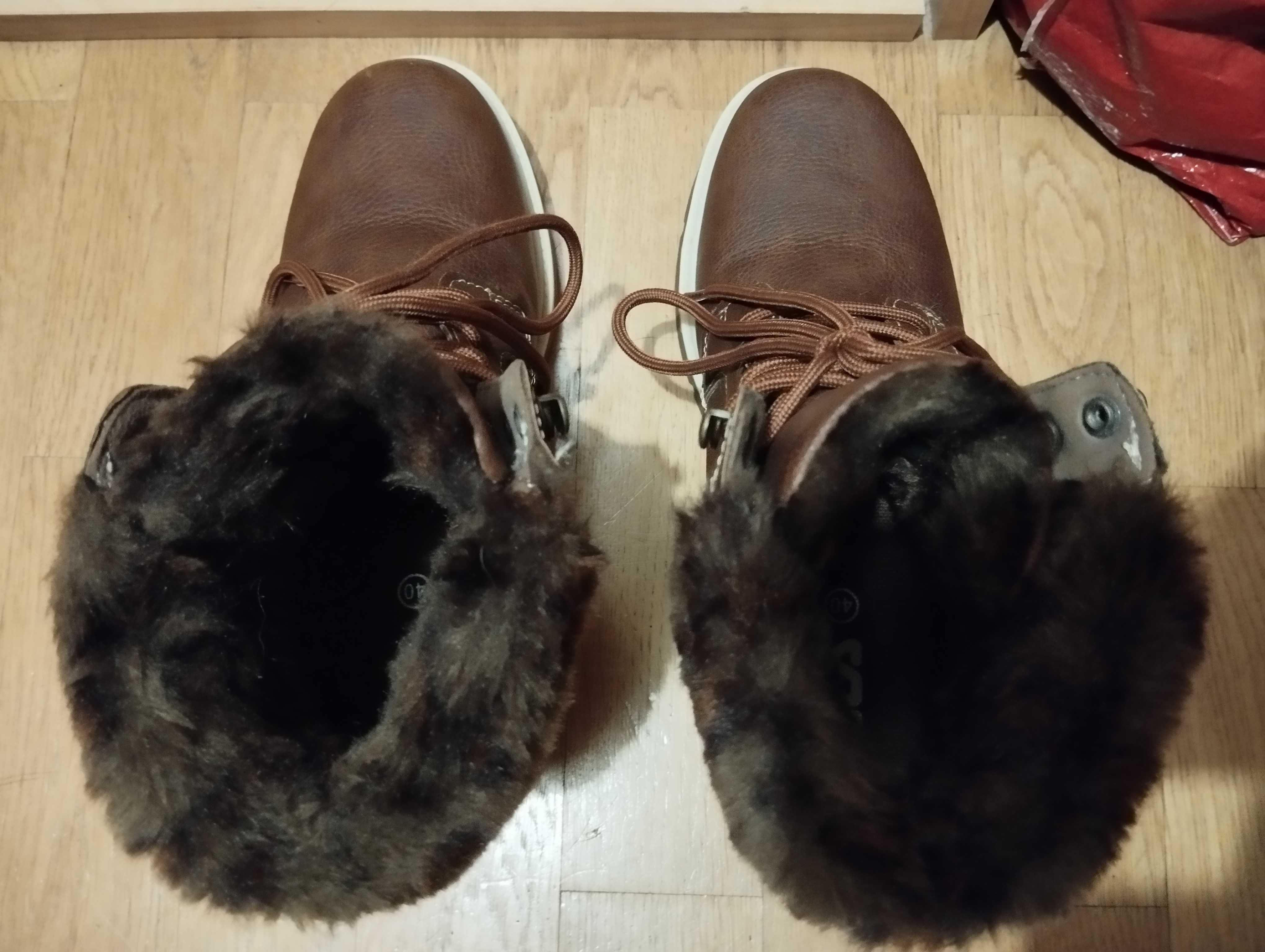 Brązowe buty zimowe/trapery/workery FILA z futerkiem rozmiar 40 - NOWE