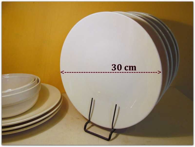 Talerz Vitrified porcelain płaski obiadowy biały + Miska Bolesławiec