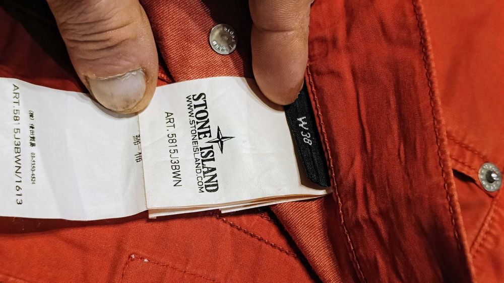 Męskie spodnie jeansowe STONE ISLAND r.XL pomarańczowe st.bardzo dobry