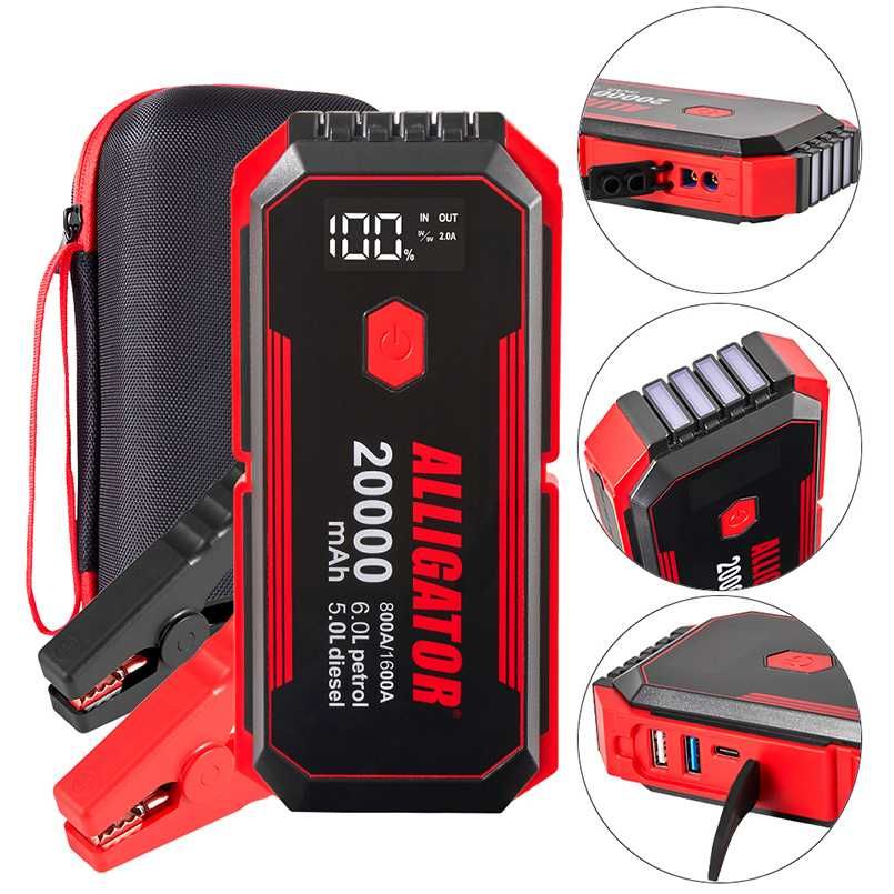 Пусковий пристрій Alligator Jump Starter 800A/1600A 20000mAh JS843