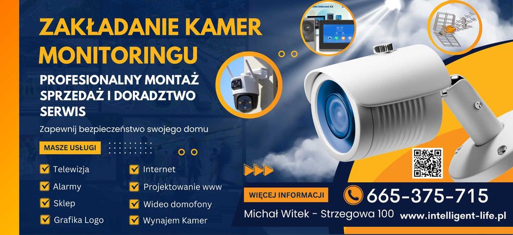 Zakładanie Kamer Monitoringu. Montaż - Sprzedaż. Darmowa wycena