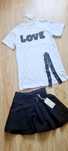 Biała Tunika T-shirt Top Love 3D Łańcuszek Rozm Uni