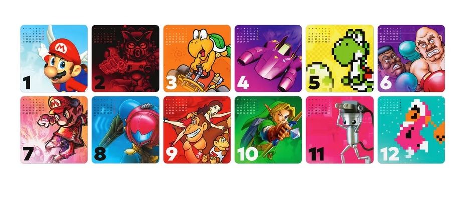 NOWY nieotwarty Kalendarz Nintendo Online 2026 kartkowy na biurko