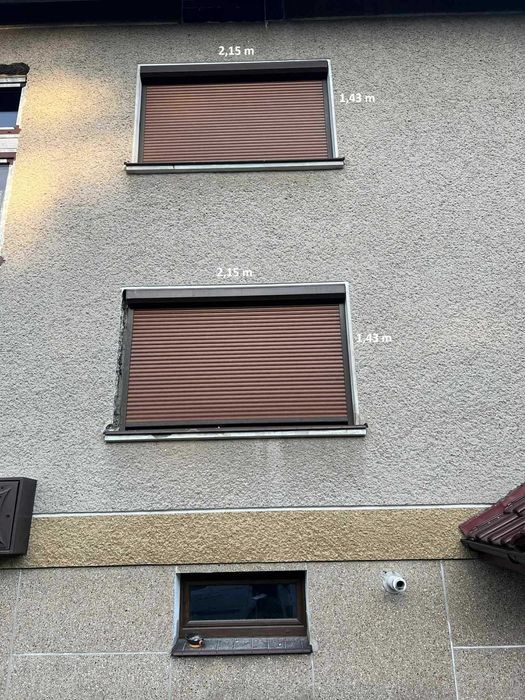 rolety zewnętrzne elektryczne - kolor orzech - 5 sztuk