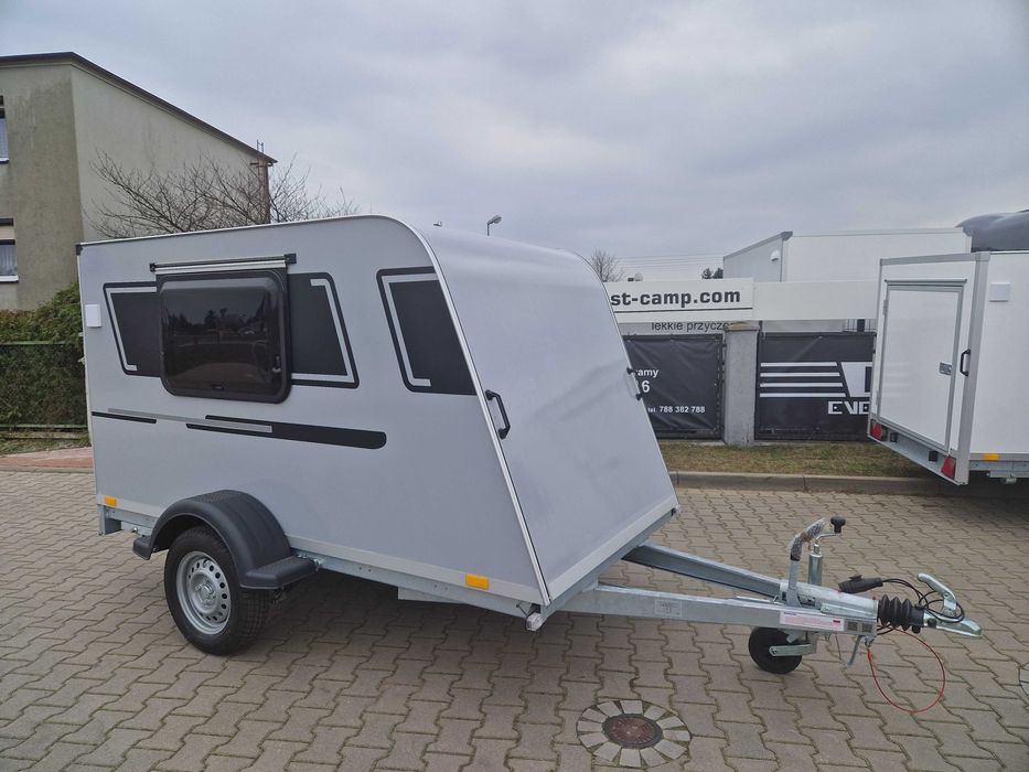 Microcamp mini przyczepa kempingowa transportowa teardrop