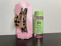 PIXI Rose Tonik nawilżający + klamra do włosów INVISIBOBBLE travel