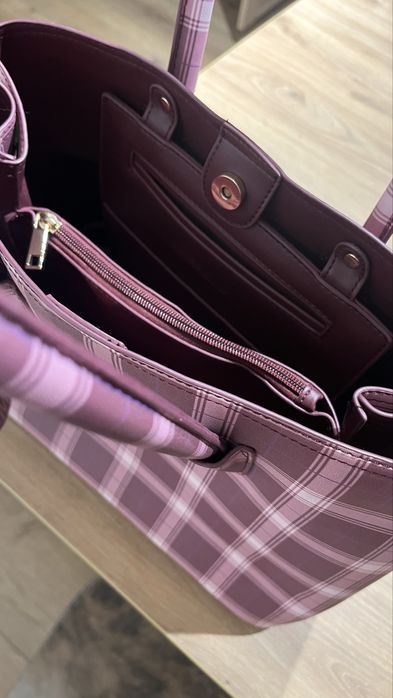 Torba mohito w kratę kratkę różowa