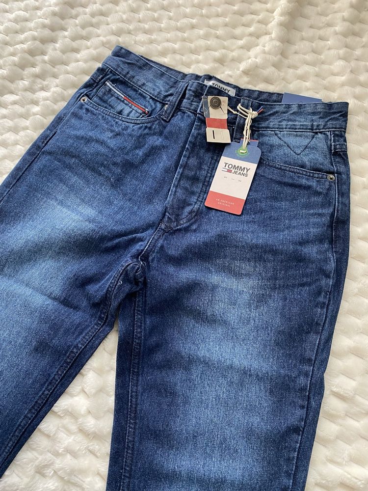 Jeansy spodnie męskie Tapered Slim Tommy Jeans granatowe size 32/32