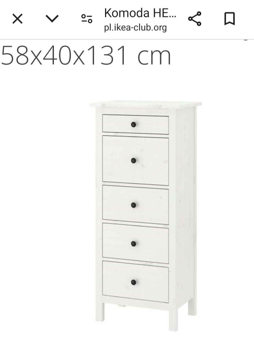 Komoda Hemnes Ikea