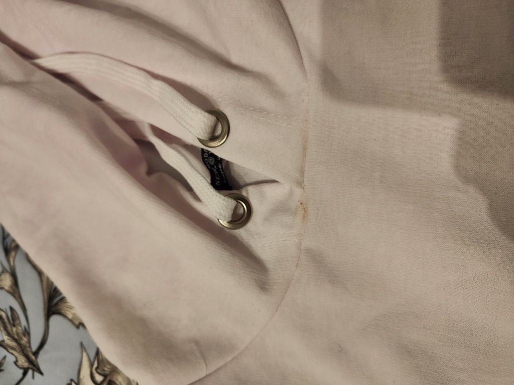 Pudrowy bBluza oversize długa bluza z rękawami tie dye