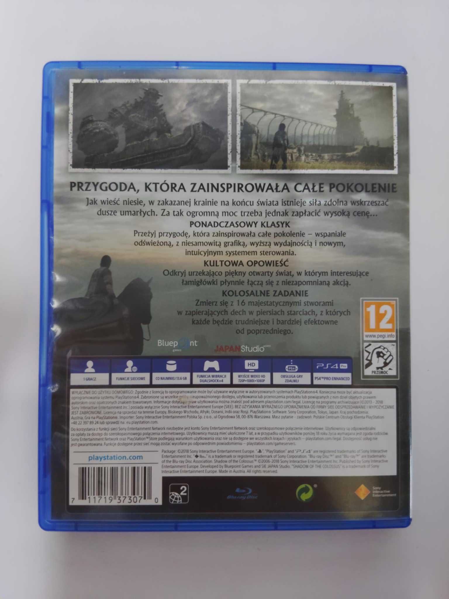 Shadow of the Colossus PS4 Polskie napisy są w grze / Polska okładka