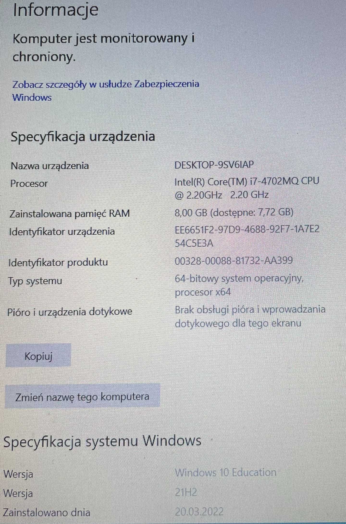 Laptop Lenovo Thinkpad E540